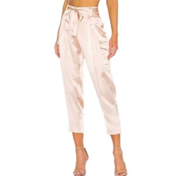 L'AGENCE Pants - L’AGENCE Roxy Silk Cargo Crop Pants